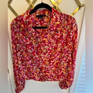 Floral multi color button down